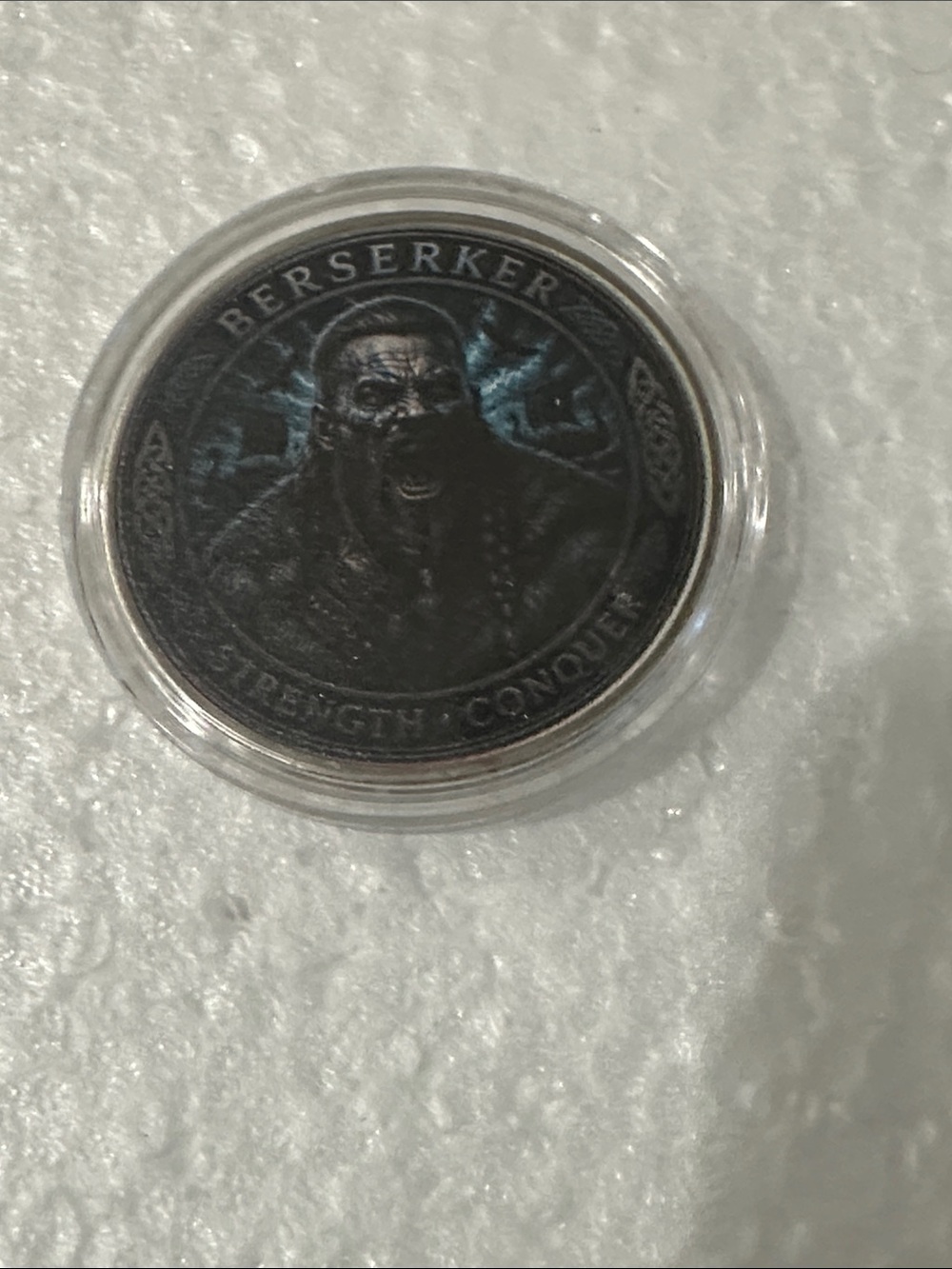 Berserker Strength Conquer Coin - Dark Silver & Black